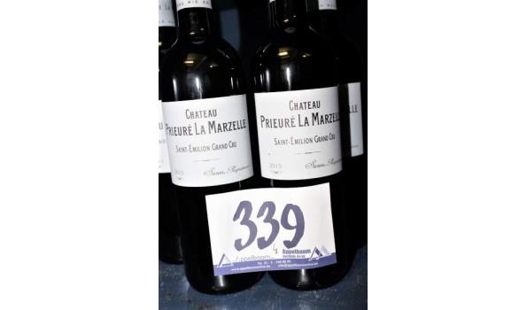 4 flessen wijn Saint-Emilion Grand Cru, Chateau Prieuré La Marzelle, 2015